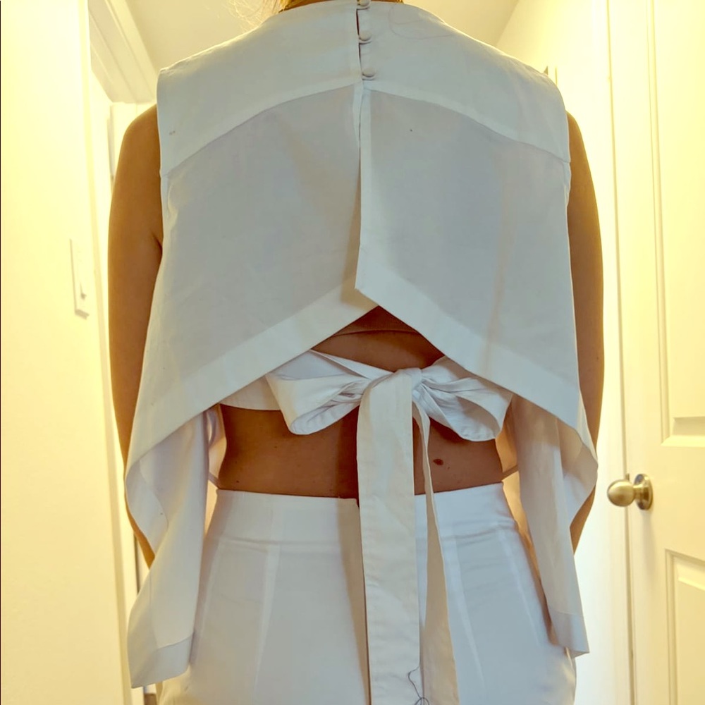 Club Monaco white romper with open back